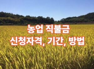 농업직불금(공익직불금) 신청자격