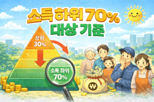 소득 하위 70% 대상 기준 확인
